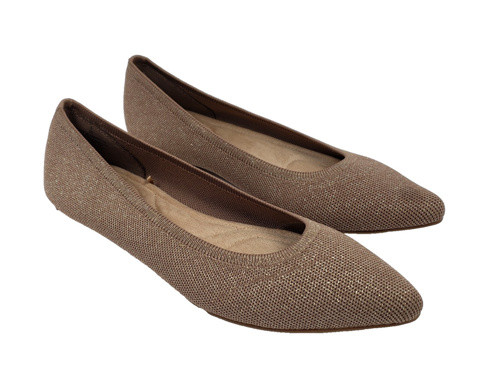 Old Navy Womens Size 8 Cocoa Sparkle Knit Slip On Pointy Toe Loafer Flats Shoes